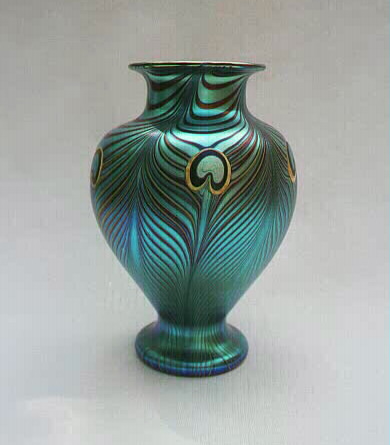 Peacock Feather vase, Orient & Flume